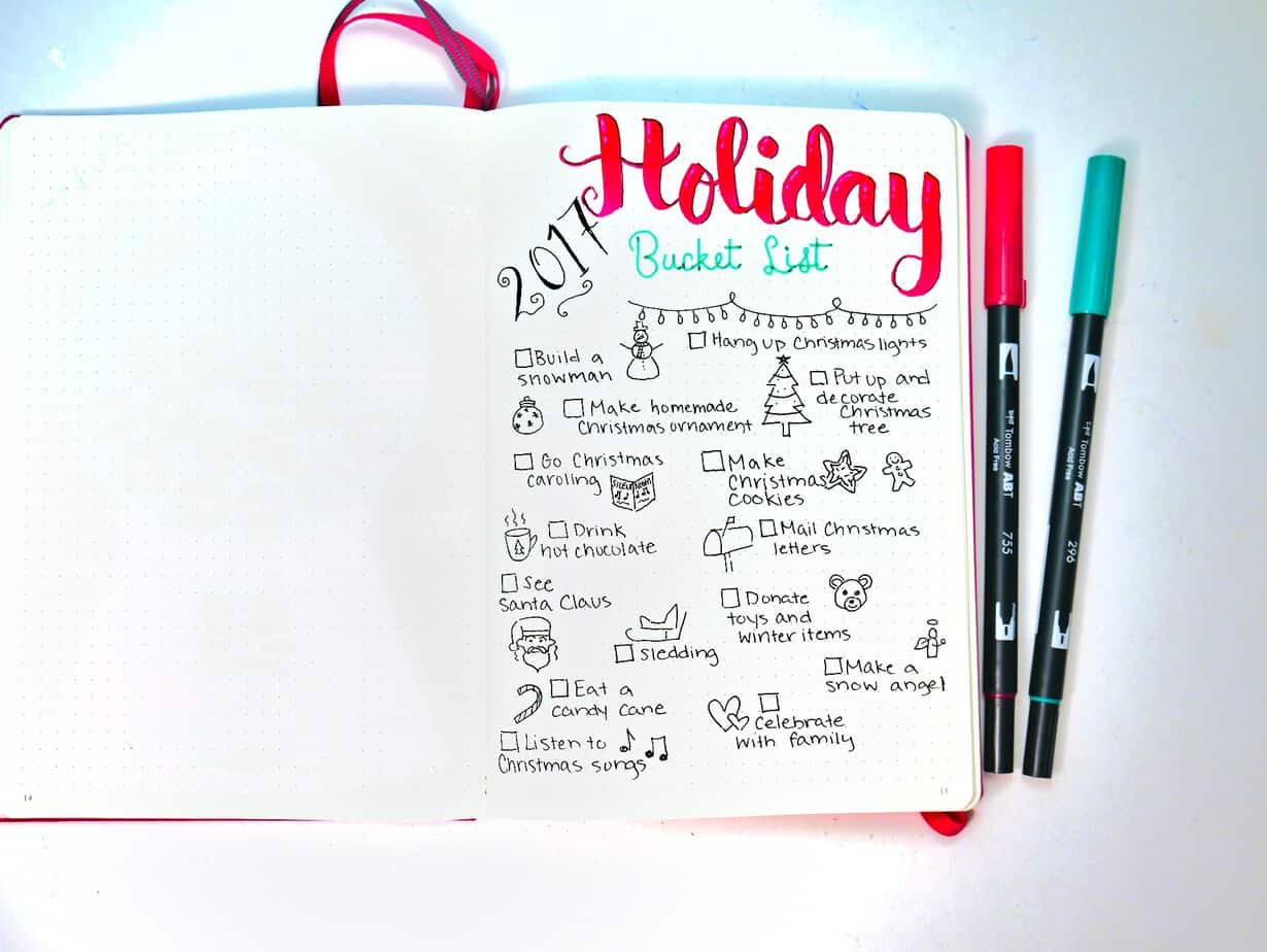 7 Jolly Bullet Journal Ideas for Christmas - Planning Mindfully