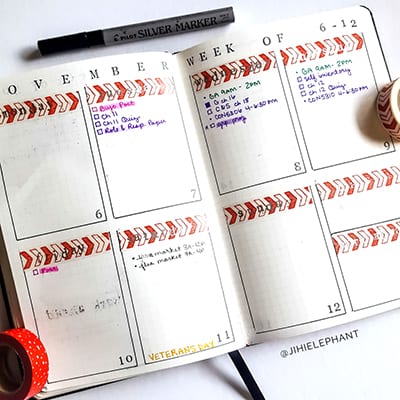 How to Use Bullet Journal Stamps to Spice Up Your Page - Planning Mindfully